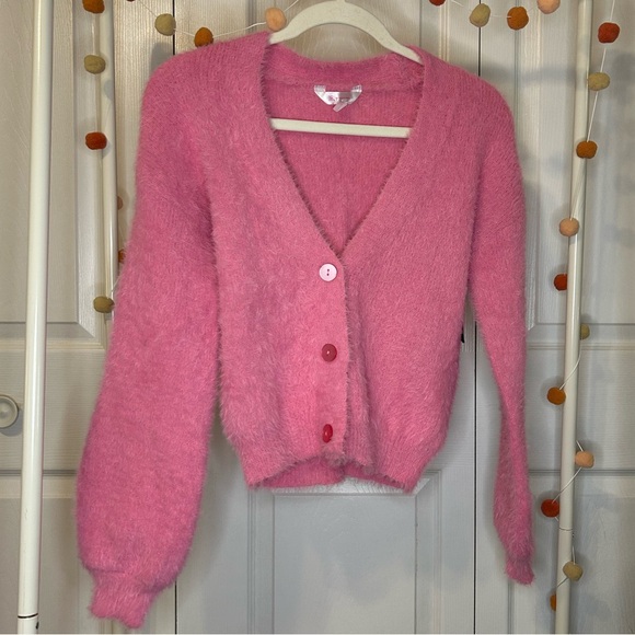 🎀Pink Chunky Cardigan Sweater - Picture 2 of 6